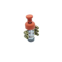 Válvula de Botão 5/2 Vias com Cotovelo Latão 1/8" e 1/4" BSP